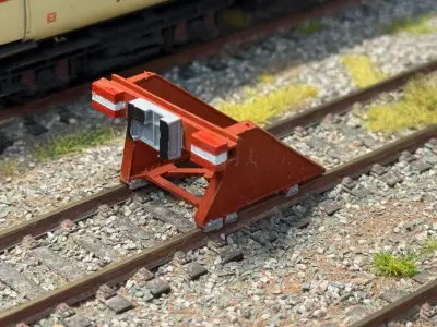 OO Model Railway Modern Friction Buffer Stops V1 3D print model