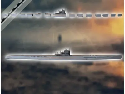 German submarines Unterseeboot U-Boot Uboat type VII C41 1 - Ger 3D print model