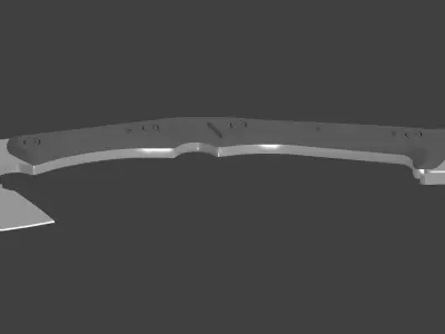 Military Hatchet Low-poly 3D model