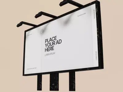 Advertising Billboard Panel Type D Low-poly 3D model