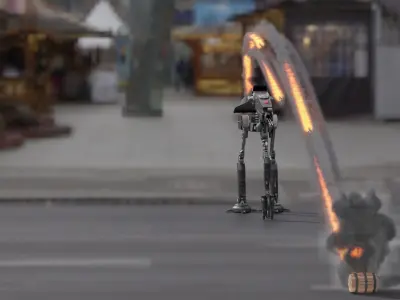 UA TT robot StarWars with animation  missile firing 3D model
