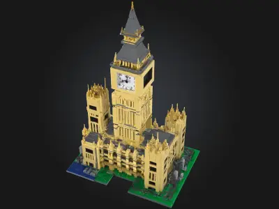 LEGO Clock Tower Model  Playful Precision in Brick Form 3D model