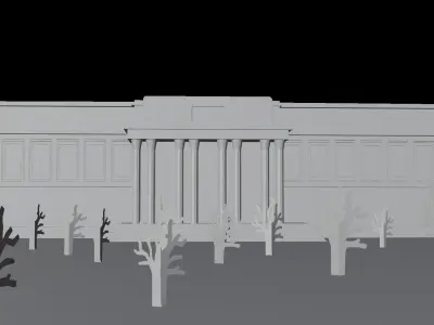 White Royal Mint Mansion  Free 3D model
