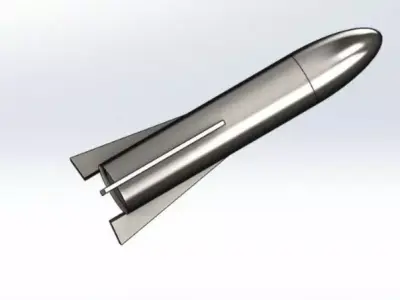 Titanium missile for game Low-poly 3D model