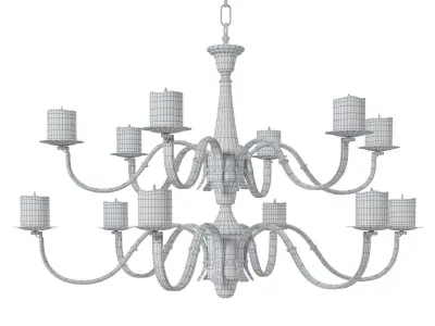 Paul Ferrante Rustic Style Chandelier The Clinton 3D model