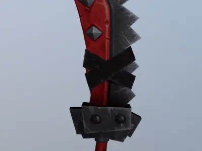 Meat Eater- 3D low poly fantasy hand painted sword Low-poly 3D model