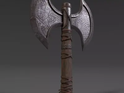 Viking Battle Axe Low-poly 3D model buy