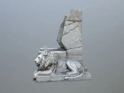 Lion Throne Low-poly 3D model get