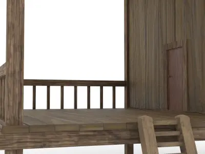 Thai Wood House Demo Free 3D model
