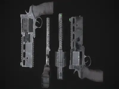 revolver Rsh-12 Low-poly 3D model
