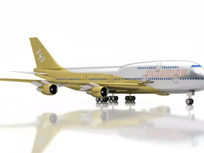 Boeing 747 Airplane 3D Model High-Quality Aircraft Game Ready 3D print model