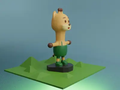 Character design giraffe 3D model