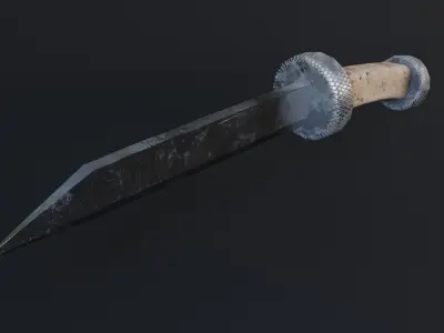 Medieval Knife Game Ready Low Poly 3D Model  Low-poly 3D model