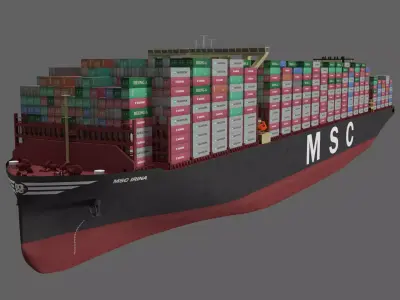 MSC Irina container ship lowpoly 3D model