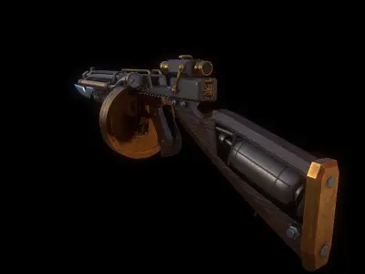 Submachine Gun Low-poly 3D model buy