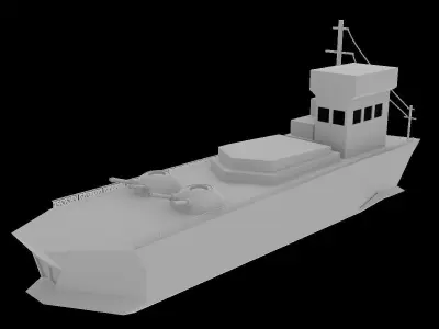 Warship Lowpoly 3D model