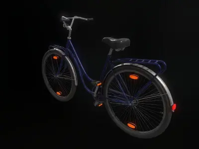 Bicycle game ready Low-poly 3D model