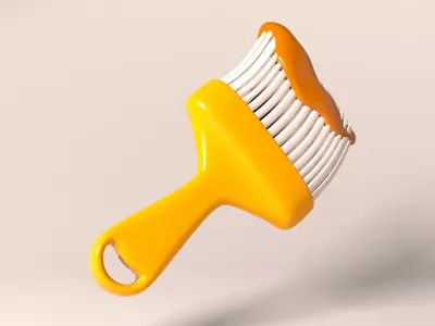 Brush painting 3D model