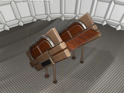 Wood Stairs - Construction Element 24 Low-poly 3D model