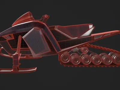 9 Wheel Snowmobile 3D model