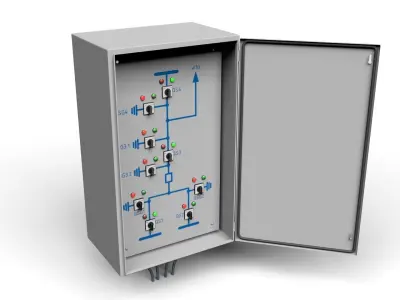 Disconnect switches remote control cabinet 3D model