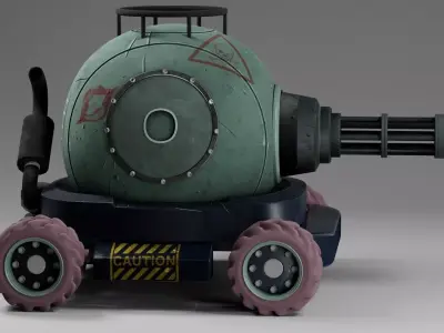 Mid-High Poly Stylized Attack Vehicle 3D model