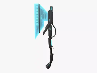 SciFi War Axe A01 Black Blue - Sci Fi Weapon Design Low-poly 3D model