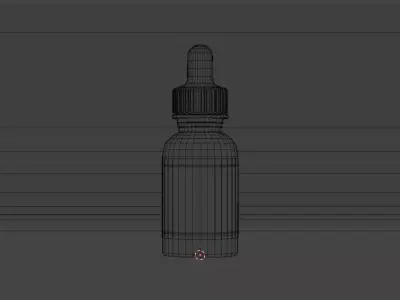 Dropper Bottle 3D Model Cosmetic Serum Packaging Mockup 3D model