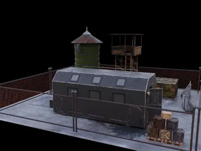 Military Base Camp 2 Low-poly 3D model 3D model Low-poly 3D model