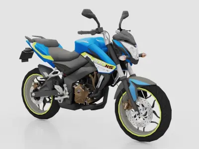 pulsar200ns motorcycle Low-poly 3D model