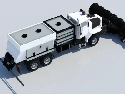 Oshkhosh Snow Plow Low Poly Ground Support Airport Low-poly 3D model