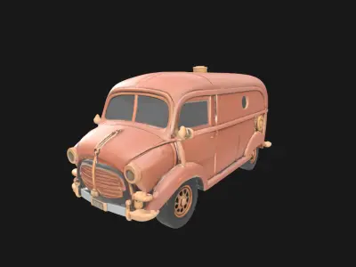 Steampunk Van 3D Model RetroFuturistic Victorian Era Low-poly 3D model