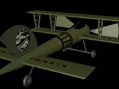 3d millitary planor Low-poly 3D model