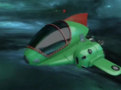 low poly space ship model Low-poly 3D model