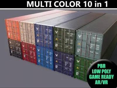 PBR 40 ft Shipping Cargo Container - Multi color Pack