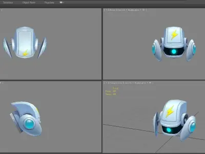 Cartoon Robot - Drone - UAV Low-poly 3D model