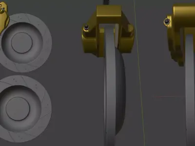 Nissan 350Z Rear Brembo Calipers High Quality for Visualization 3D model
