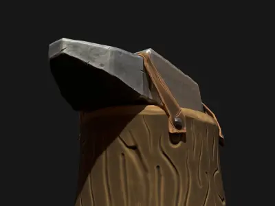 Low Poly Game Ready Stylized Anvil Low-poly 3D model