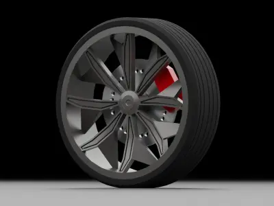 Custom Sport Wheel Free low-poly 3D model