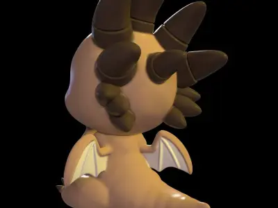 Shocked Baby Dragon 3D print model
