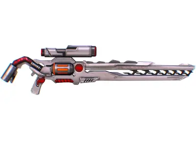 Sniper rifle of the future weapon barrel blaster laser arms Low-poly 3D model get