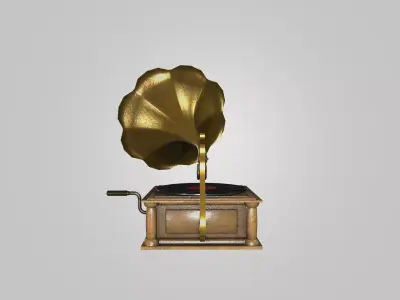 Vintage Horn Player - Antique Phonograph 3D Model Low-poly 3D model