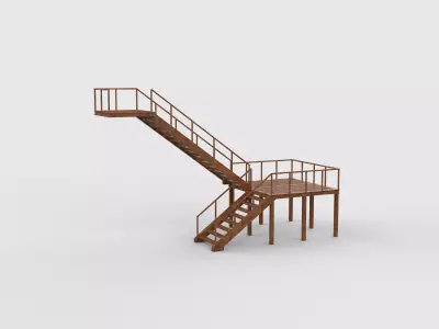 Modular staircase 3D model