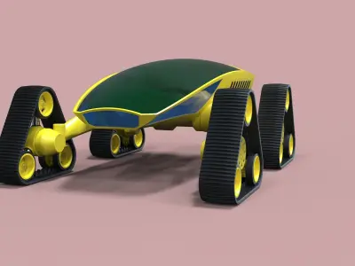 Rover robot with wheels 3D model