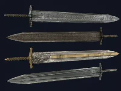 Lich King Heavy Sword Low-poly 3D model