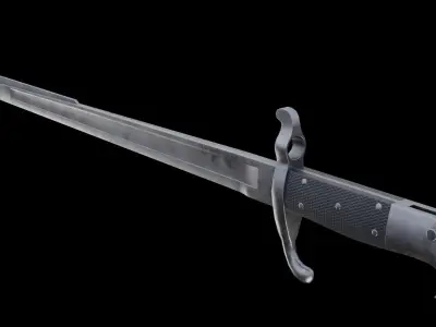 German bayonet Hirschfanger 1871 Hf71 Low-poly 3D model