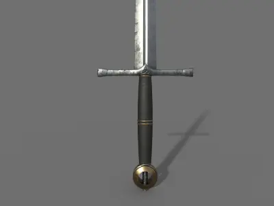 Aged Longsword Low-poly 3D model