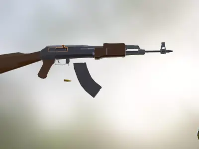 ak47 blend 3d model Free low-poly 3D model