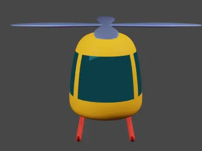 cartoon helicopter  3D model