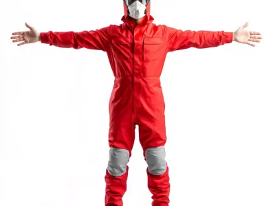 Red Protective Suit model pack Low-poly 3D model